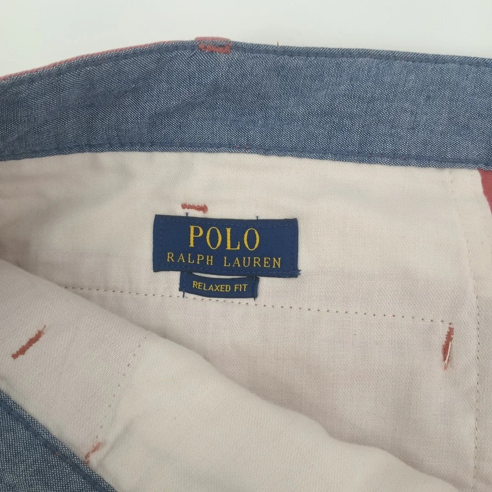 Polo Ralph Lauren Mens Relaxed Fit Chino Shorts Logo Pink salmon Sz 40 actual 41